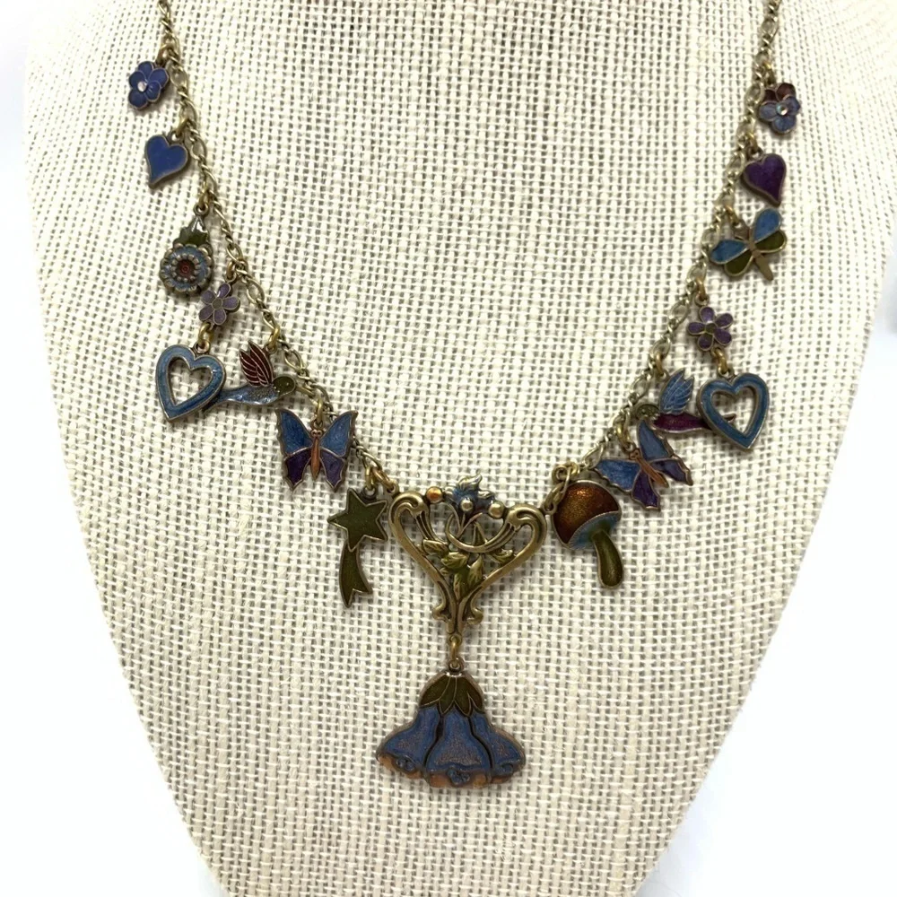 Christine Couturier Necklace Cosmic Boho Charms Hand Enameled Sweet Secrets